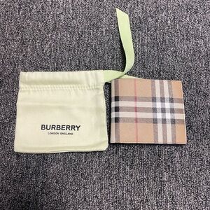Burberry Sand Classic Check Card Holder
